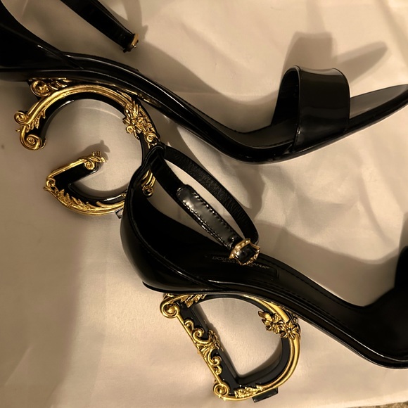 Dolce & Gabbana Shoes - Dolce Gabbana D&G Black Sandal Heels Patent Leather